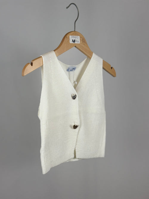Gilet in Maglia Bianco Elegante Mayoral