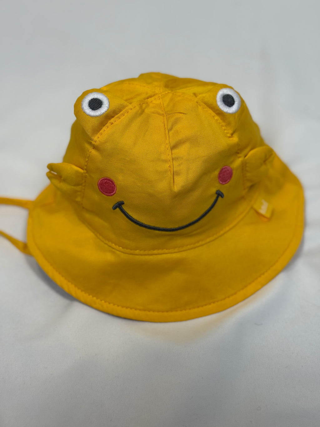 🐸💛 Cappello Bambino Rana Giallo con Laccetti