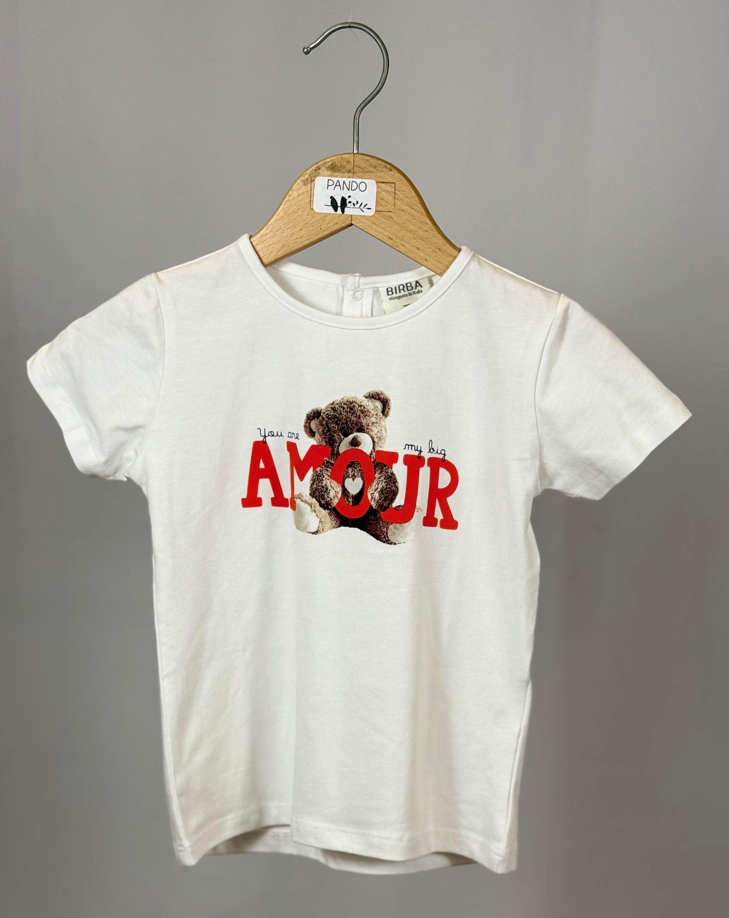 T-Shirt Bambina con Orsetto “You Are My Big Amour”