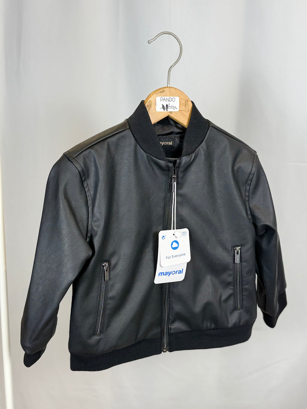 🖤 Giubbino Ecopelle Nero Bambino – Mayoral