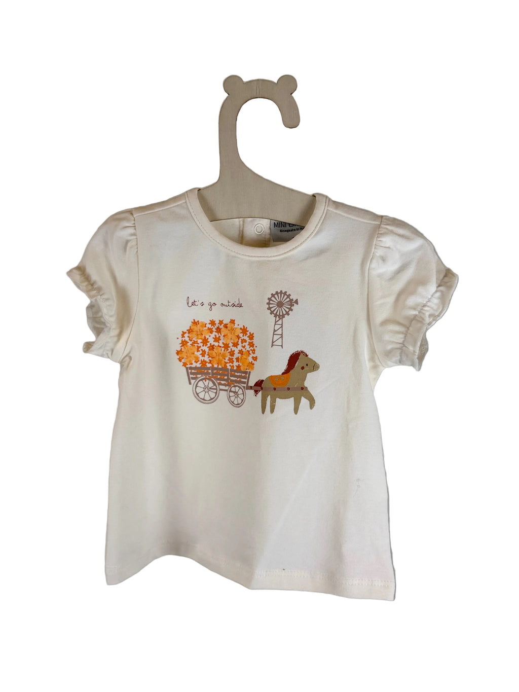 🌾 T-shirt neonata con stampa cavallino
