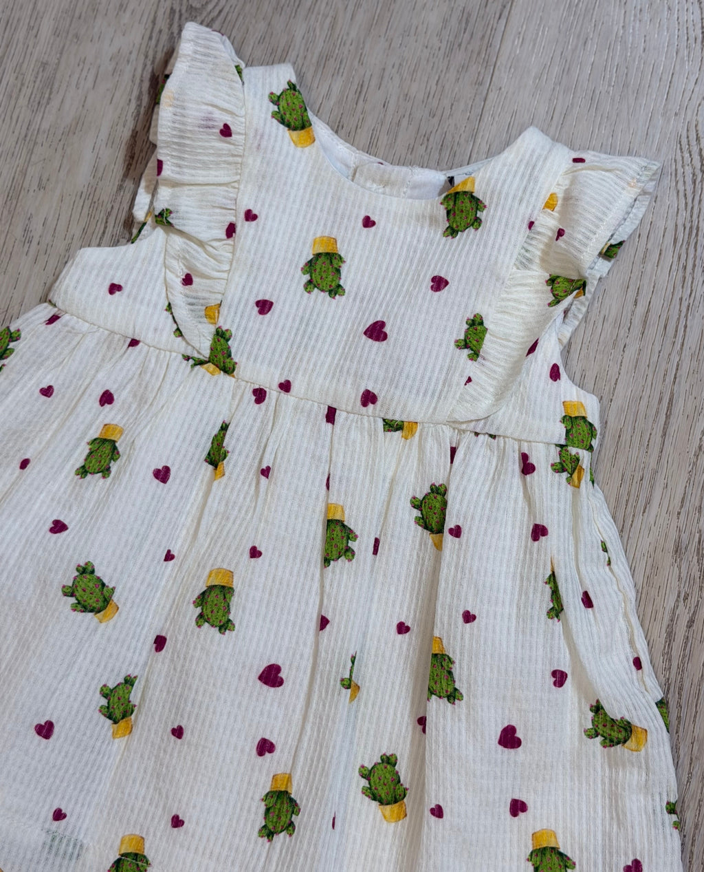 Vestitino bambina in cotone con fantasia cactus