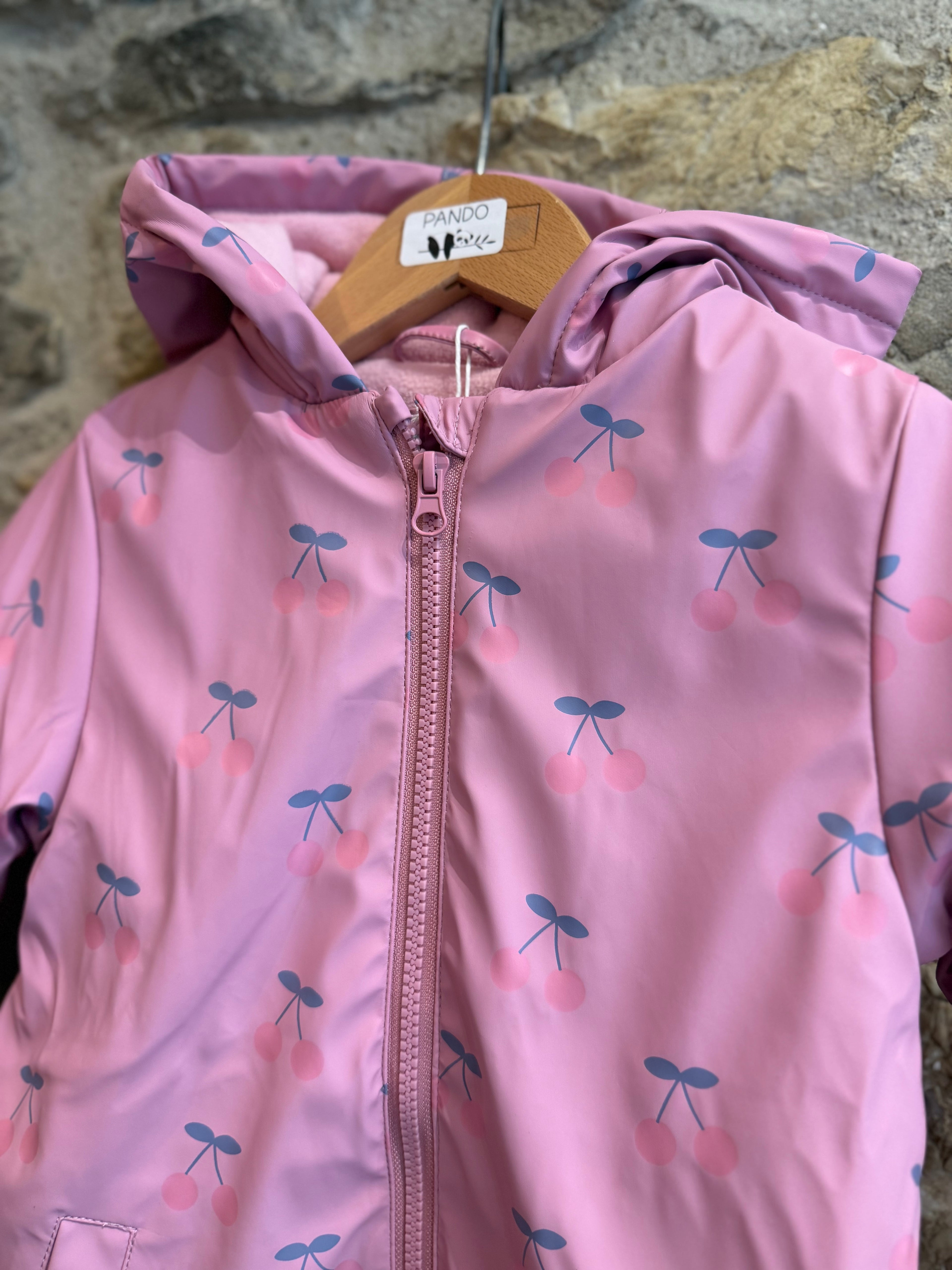 Impermiabile in pile con ciliegie