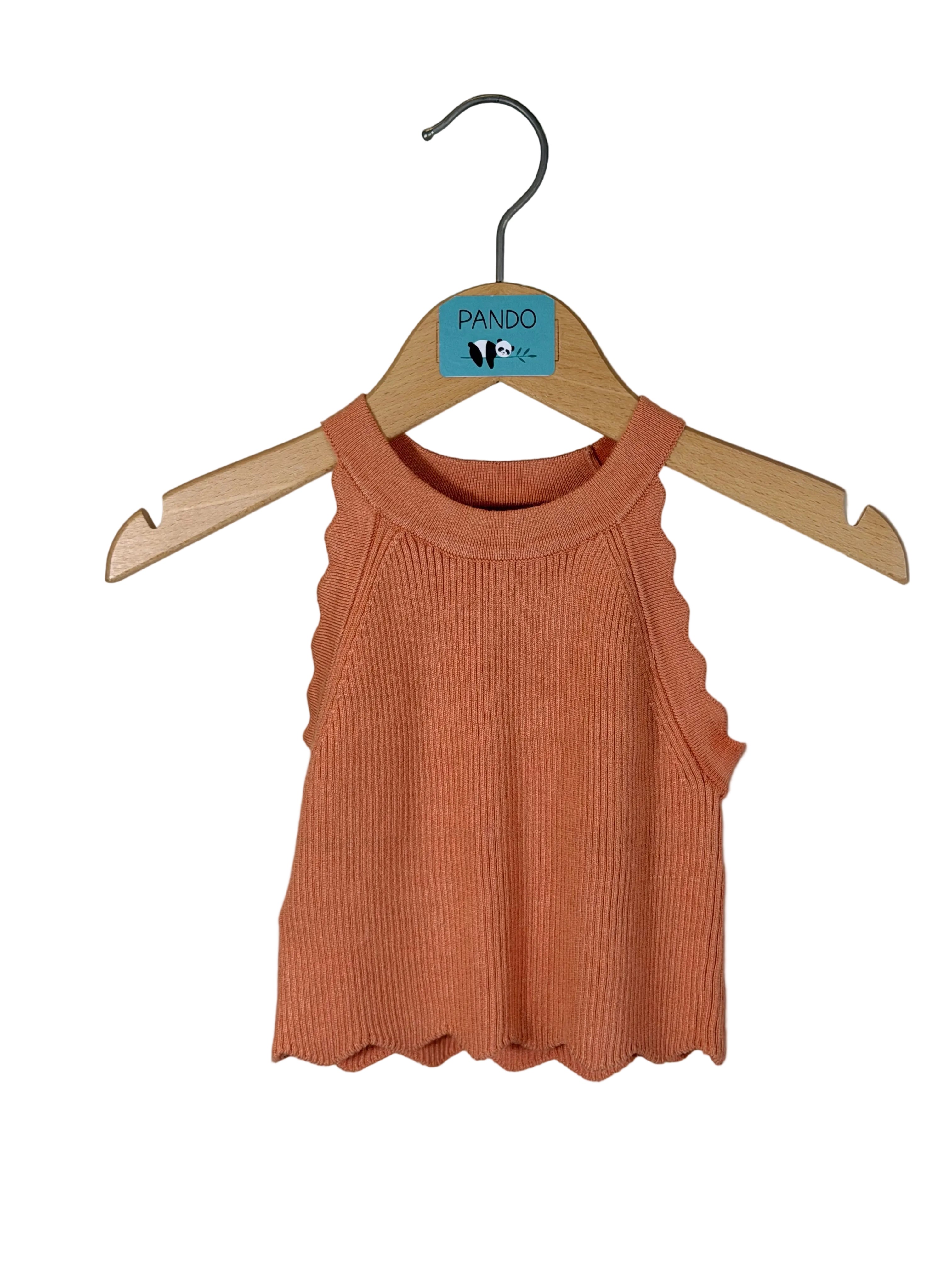 🧡 Top bambina in maglia a costine