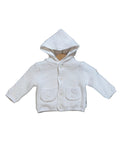 Cardigan neonato con cappuccio in maglia