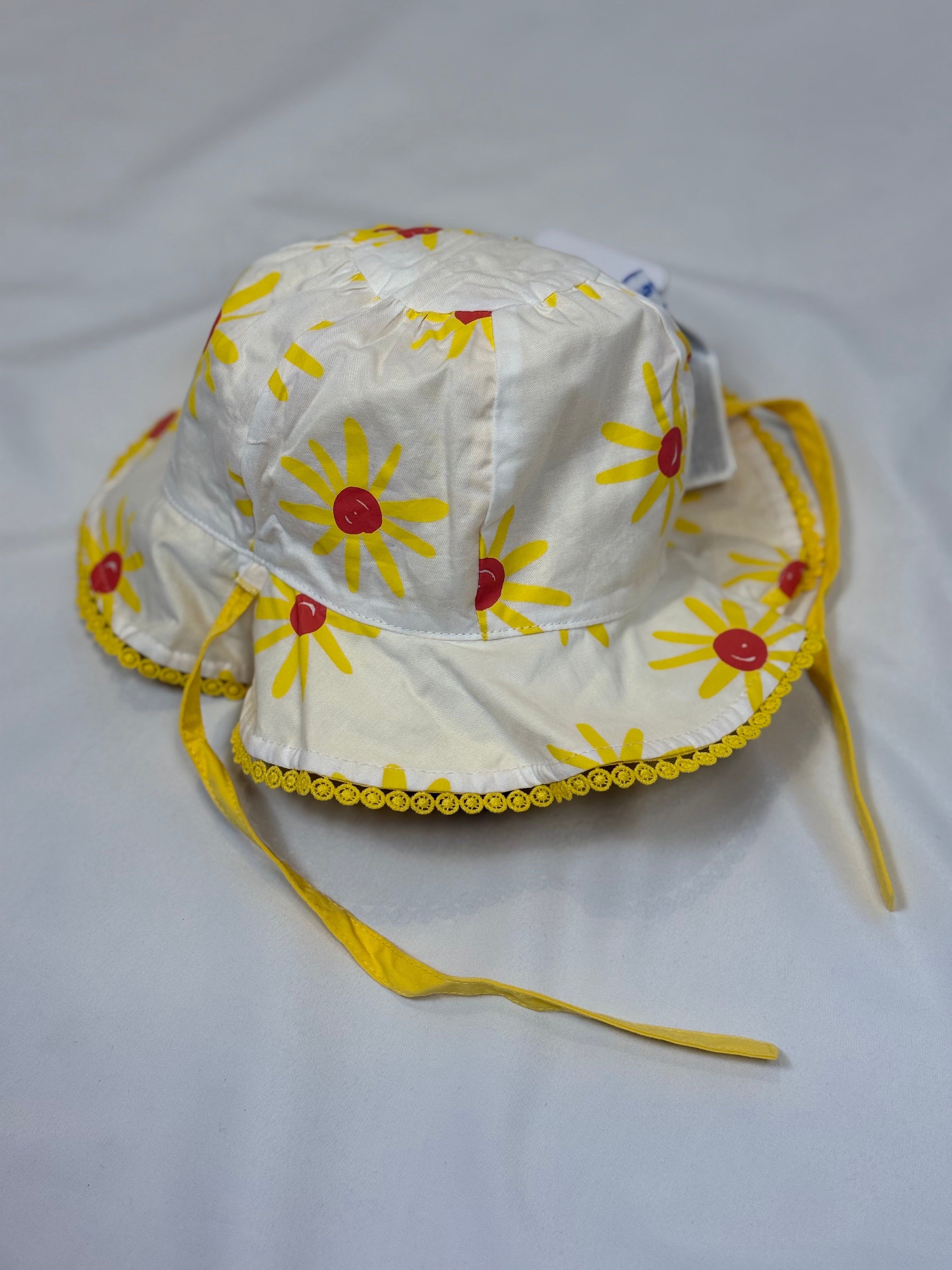 💛👒 Cappello Bambina Reversibile Giallo Sole