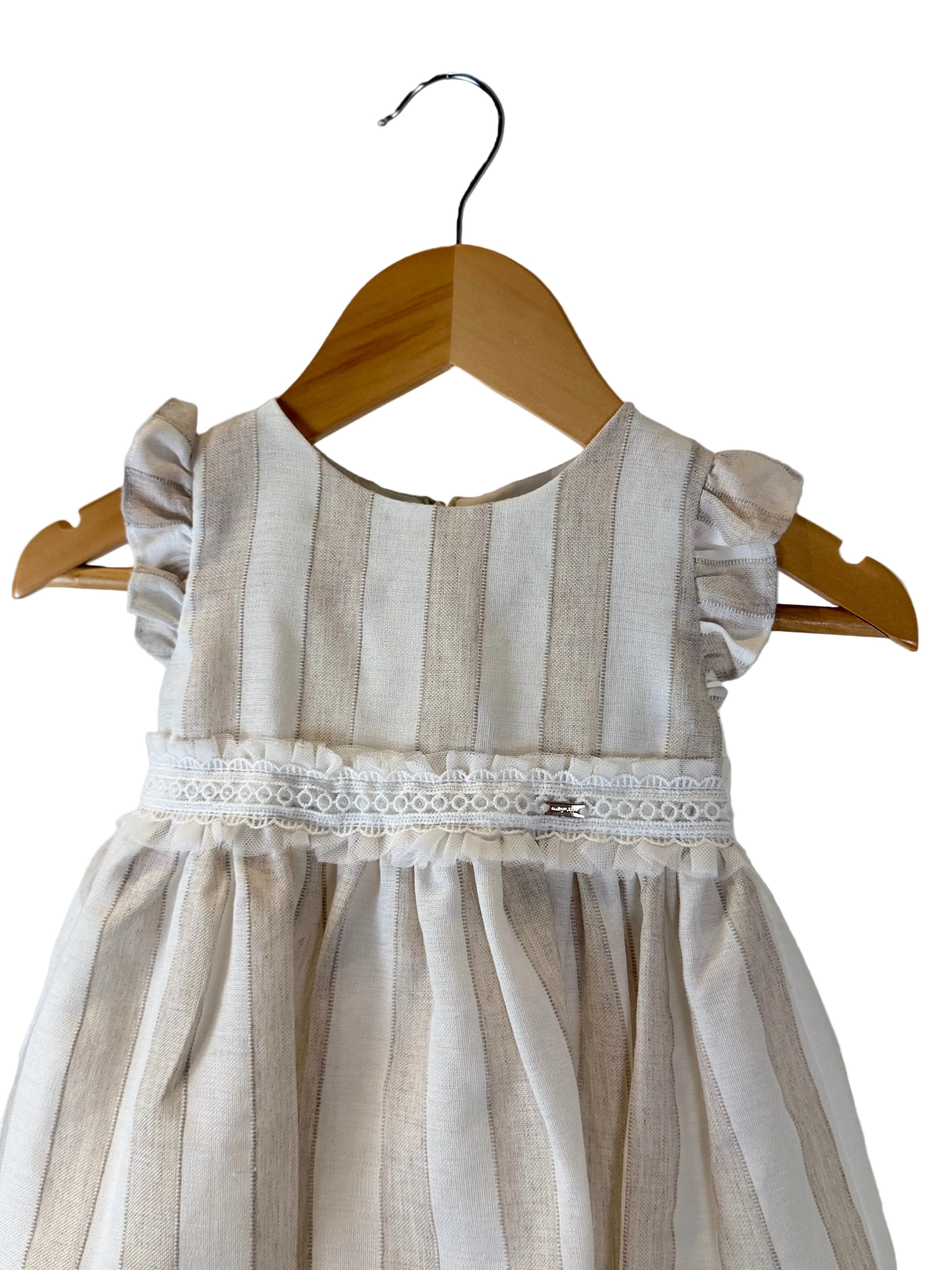 Vestito Bimba Righe Naturali “Little Linen”