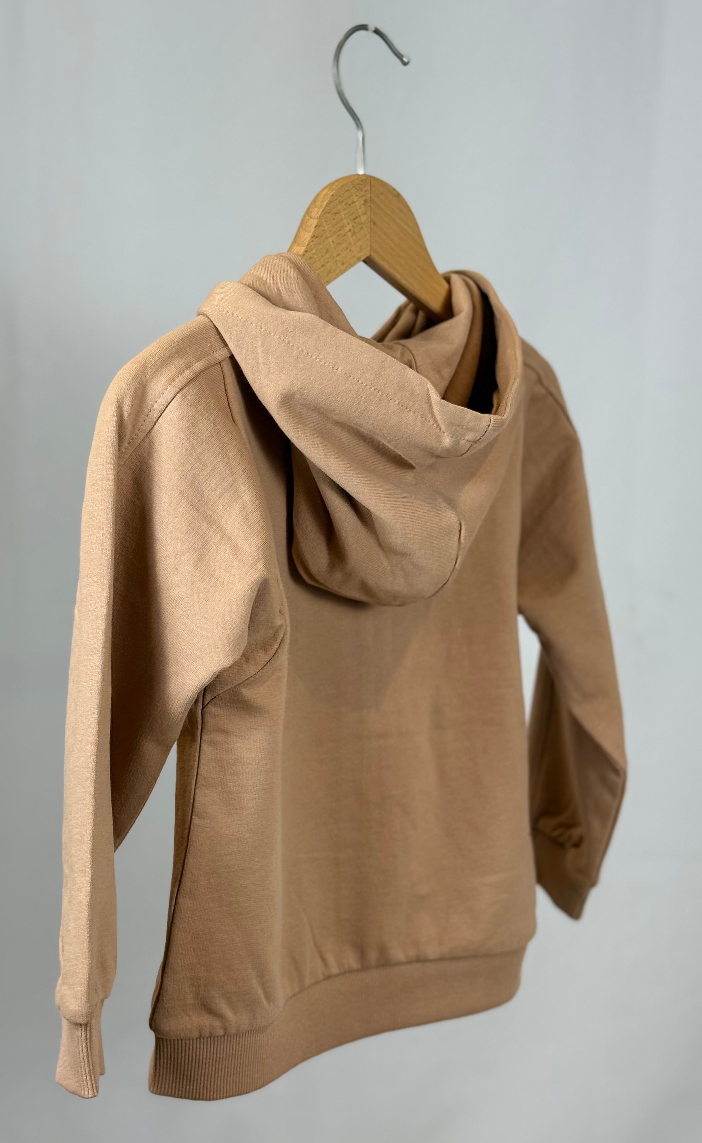 Felpa Bambina con Cappuccio “I Love You” Beige