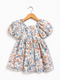 Abito floreale con maniche balloon bambina