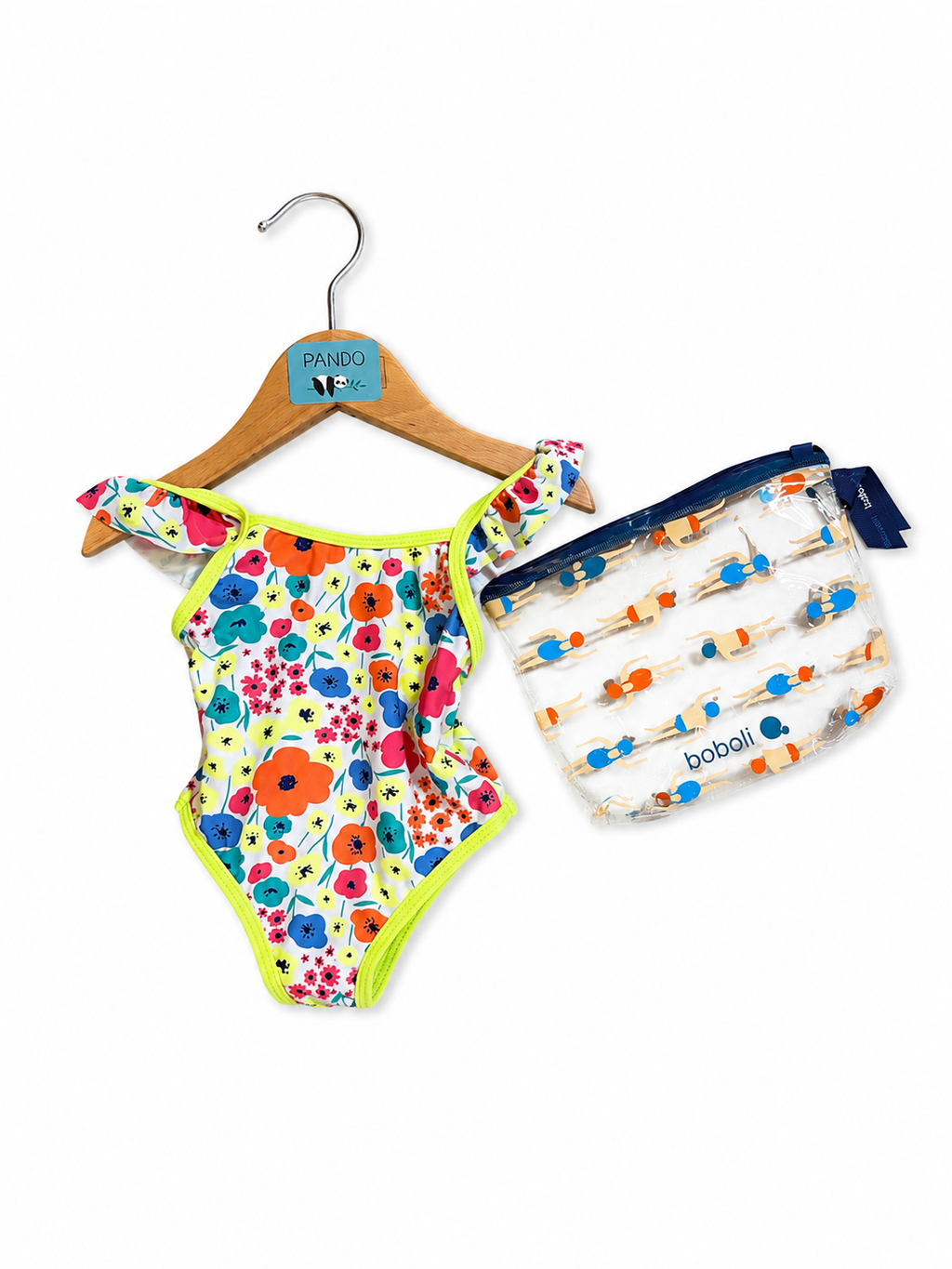 Costume Intero Neon Flowers Baby Girl con Volant Boboli da 12 mesi a 7 anni