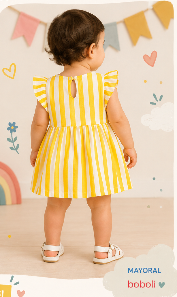 ☀️ Vestitino Righe Sole Giallo