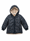 Piumino Reversibile con Pelliccia – Fantasia Fiorellini / Beige Teddy