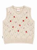 Gilet Beige con fiori Boboli