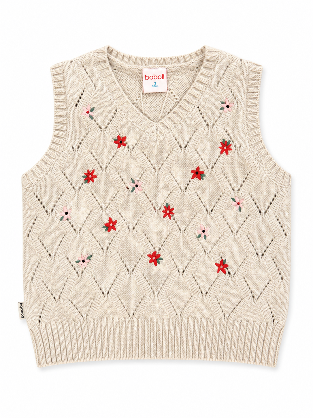 Gilet Beige con fiori Boboli