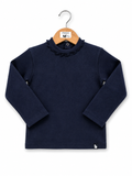 Maglia Lupetto a Costine con Collo Arricciato – Grigio Antracite