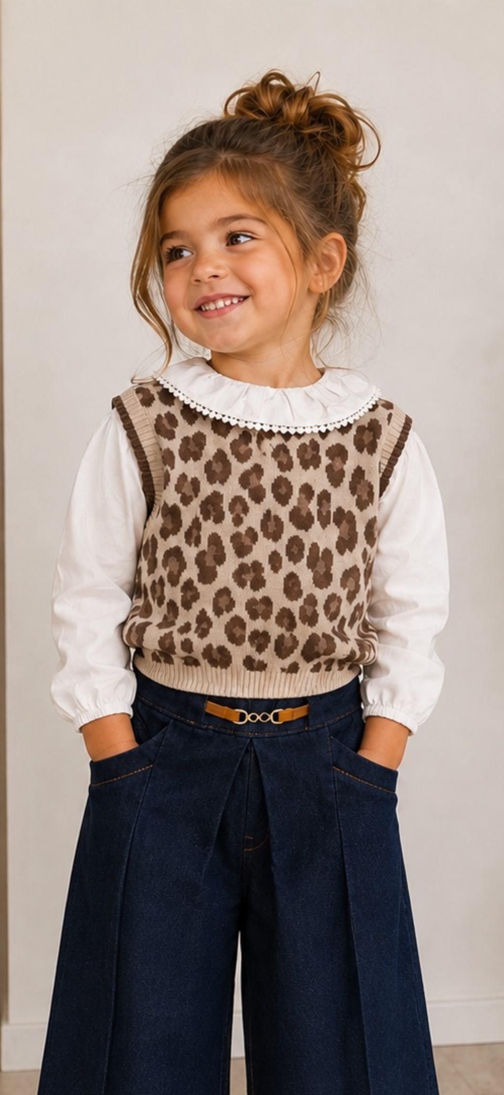 Blusa Bianca con Colletto Romantico