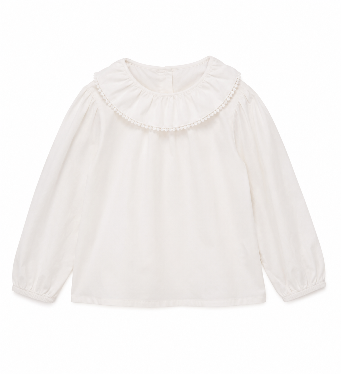 Blusa Bianca con Colletto Romantico
