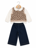 Set Mayoral Animalier con Gilet e Pantalone Wide leg