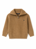 Maglioncino Mayoral Collo Alto con Mezza Zip Cammello