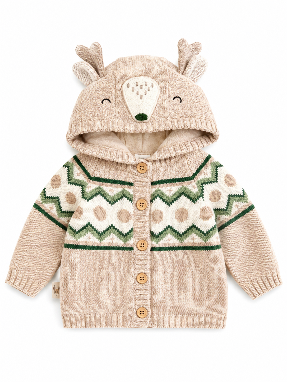 Cardigan Baby Cerbiatto con Cappuccio 🦌🌿