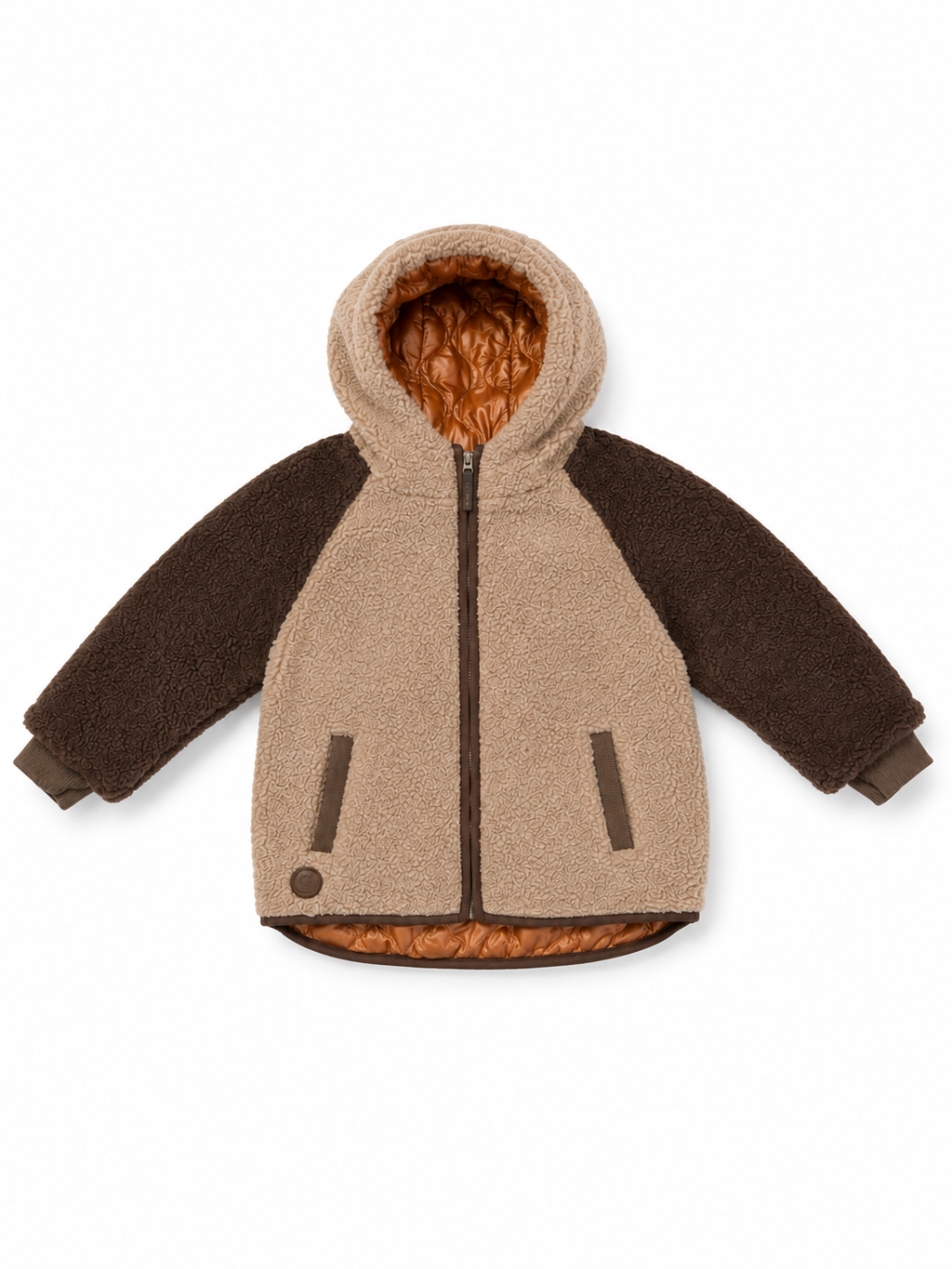Giubbotto Reversibile Teddy & Quilted Caramello