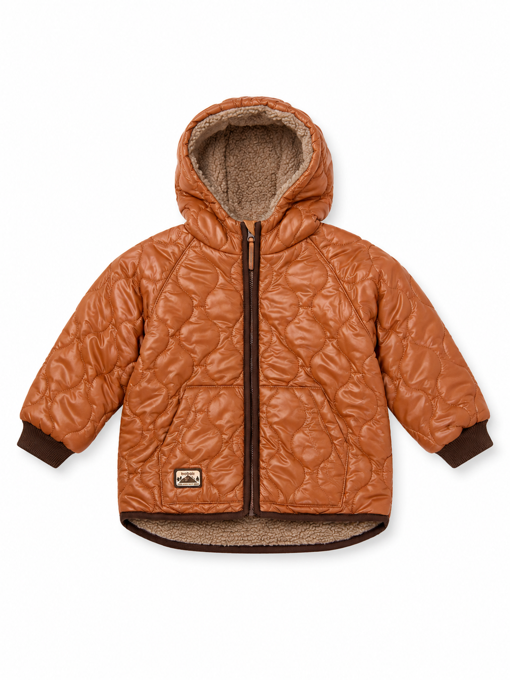 Giubbotto Reversibile Teddy & Quilted Caramello