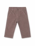 Pantalone Straight in Velluto Malva Boboli