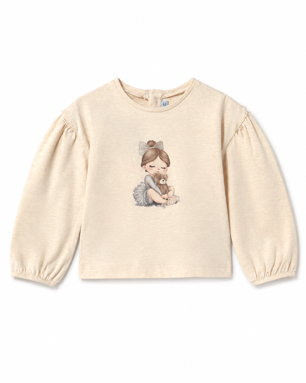 Maglia Panna con Bimba e Orsetto