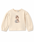 Maglia Panna con Bimba e Orsetto
