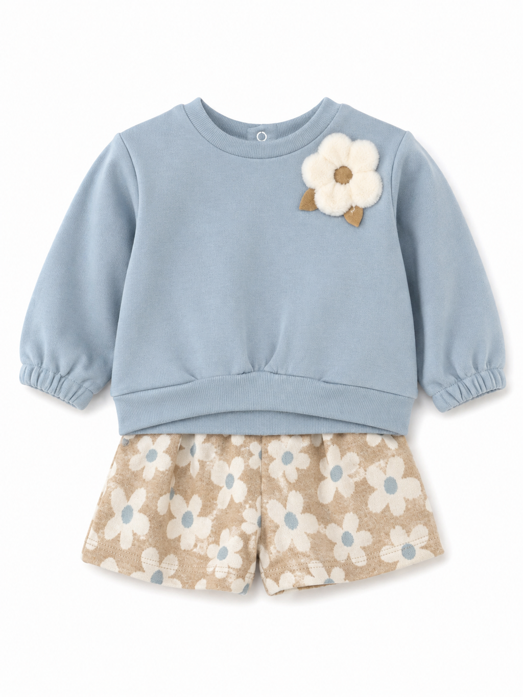 Completo Azzurro Flower con Shorts