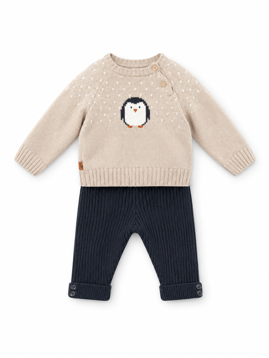 Maglioncino Neonato Pinguino Beige 🐧🤎