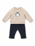 Maglioncino Neonato Pinguino Beige 🐧🤎