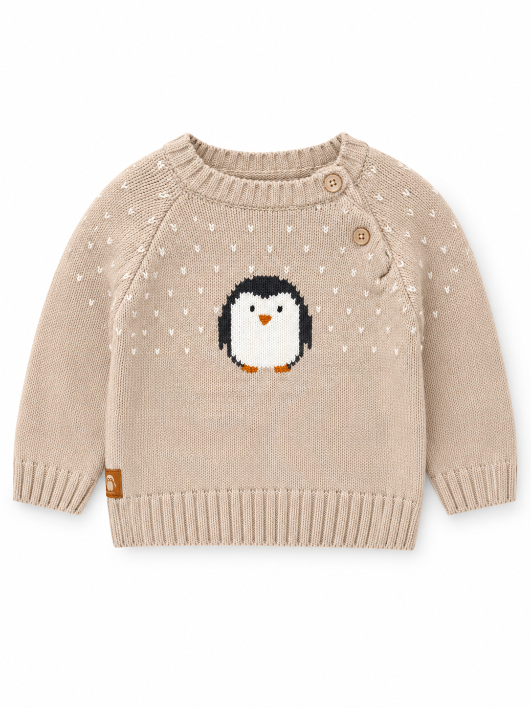 Maglioncino Neonato Pinguino Beige 🐧🤎