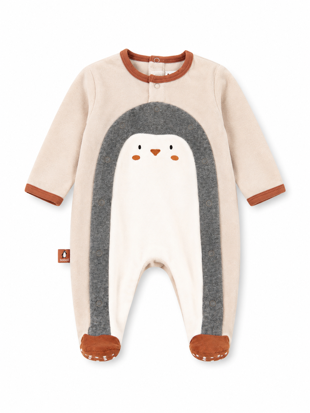 Tutina Neonato in Ciniglia Pinguino 🐧🤎
