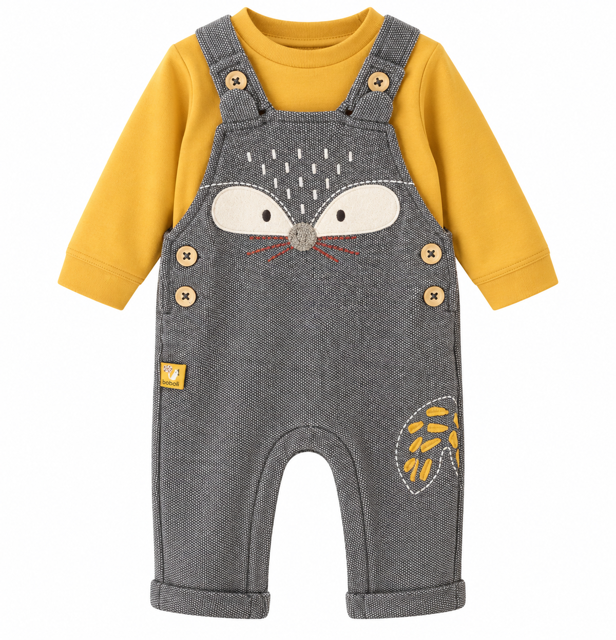 Salopette Baby con Maglia Senape