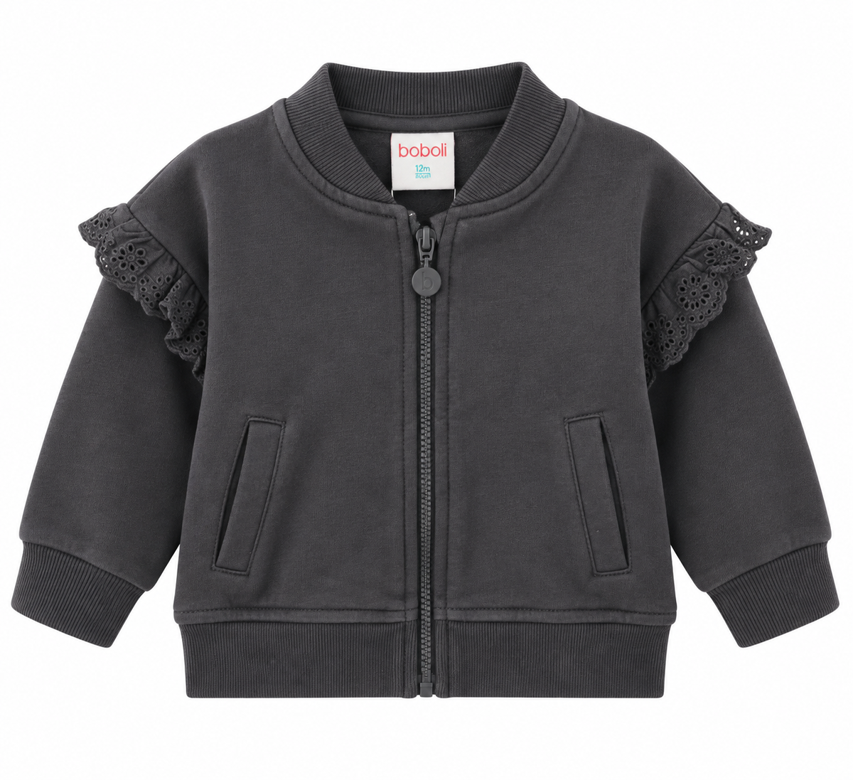 Felpa Baby Boboli Bomber con Volant Sangallo