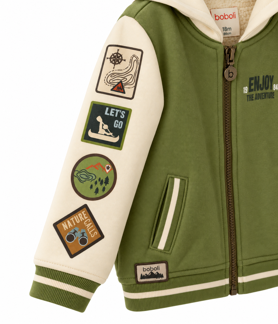 Giubbotto Felpa Adventure Boboli con cappuccio removibile