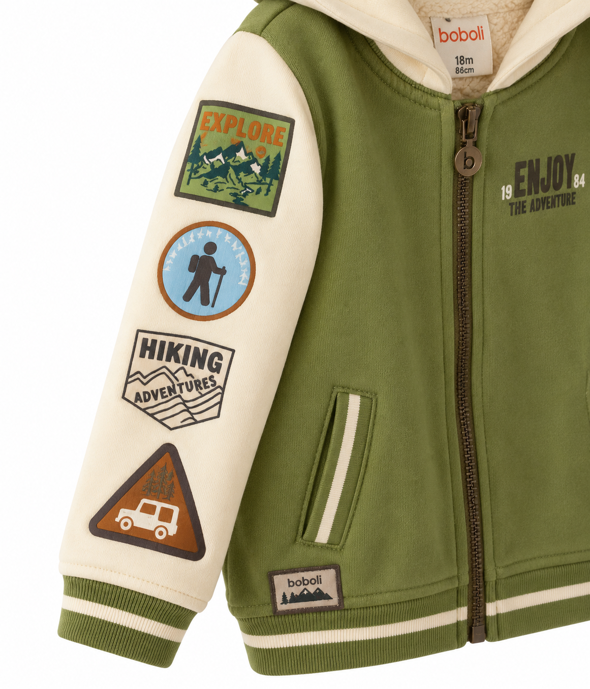 Giubbotto Felpa Adventure Boboli con cappuccio removibile