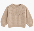 Maglioncino Bambina Beige con Lavorazione Traforata