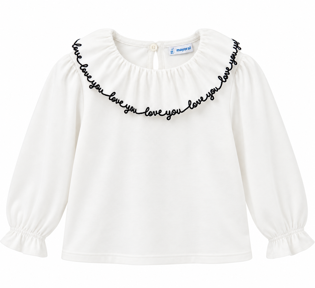 Maglia Bimba Mayoral Love You con Colletto Volant