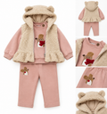 🐻 Completo 3 pezzi Bimba “Orsetto” Rosa & Teddy