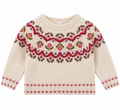 Maglioncino Bimba “Winter Flowers” Panna