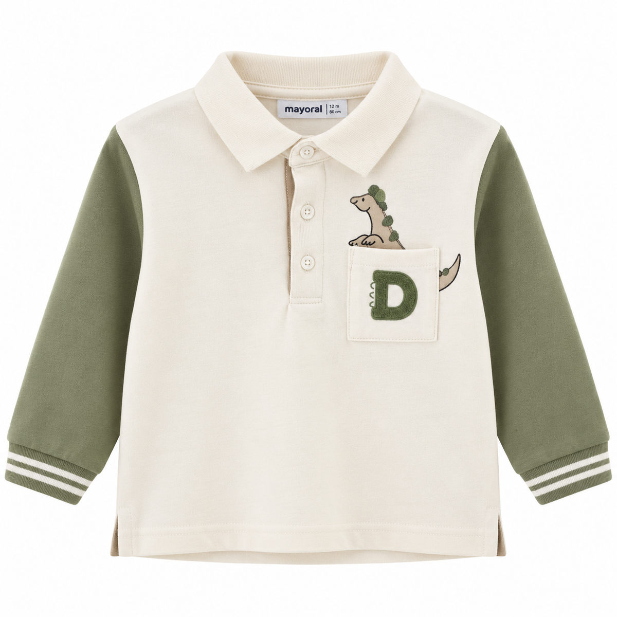 🦕 Polo Bimbo Mayoral “Dino” Panna e Verde