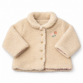 Giacchino teddy panna con ricamo floreale
