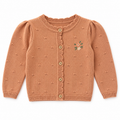 Cardigan rosa pesca con ricamo floreale